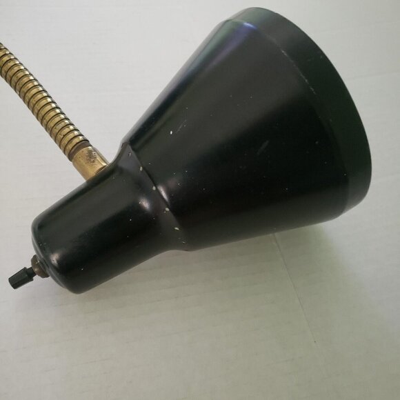 Vtg MCM Mid‎ Century Modern Industrial Black Gold Flex-Arm Desk Lamp Retro - Picture 16 of 16